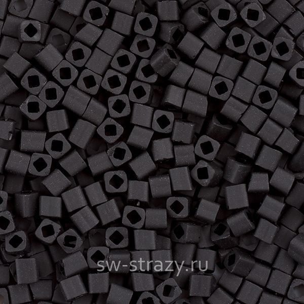 Бисер Cube 1,5 mm #0049F Черный матовый