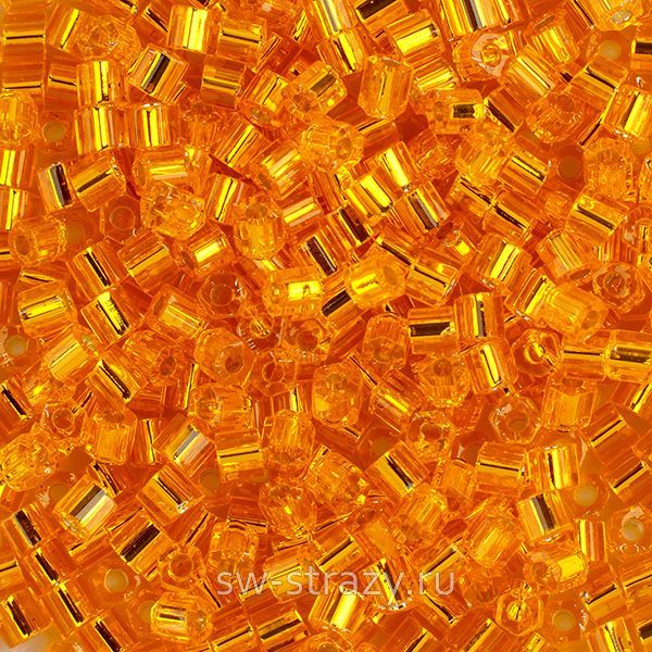 Шестиугольный 11/0 #0030 Прозрачный, оранжевый