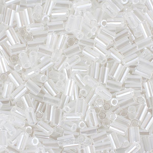 Бисер стеклярус 3 mm #0141 Белый, перламутровый