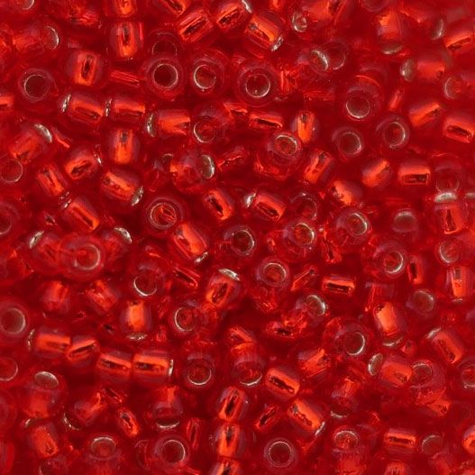 Бисер круглый 11/0 #0025 Оранжево-красный