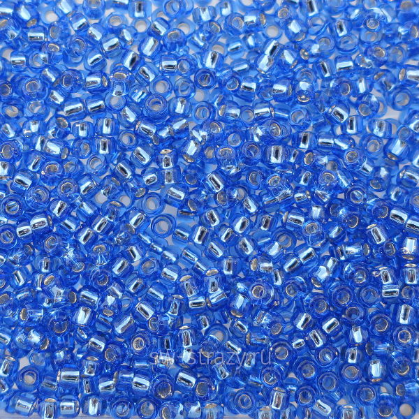 Бисер круглый 15/0 #0035 Внутреннее серебрение, васильковый