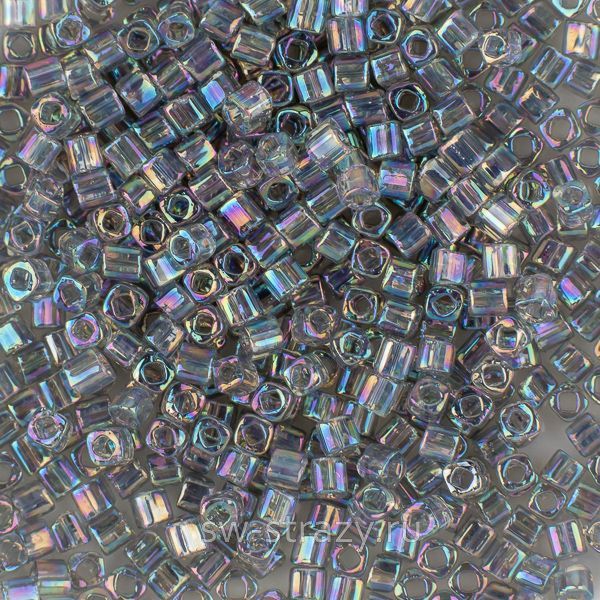 Бисер Cube 1,5 mm #0176 Прозрачный радужный серый