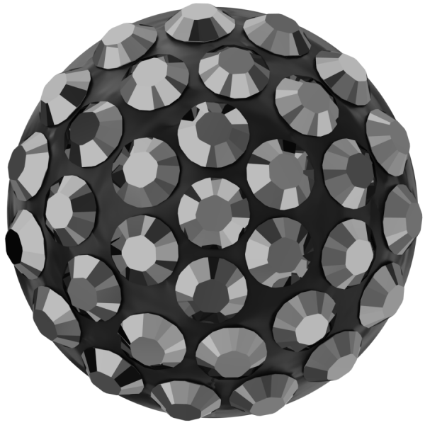 Кристаллы 86601 8 mm Jet Hematite