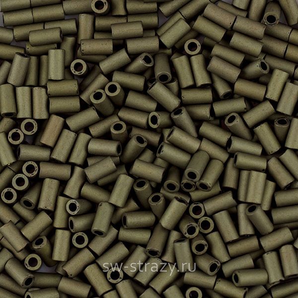 Бисер стеклярус 3 mm #0617 матовый темно-оливковый