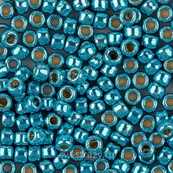 Бисер круглый 8/0 #0582PF Permanent Finish Гальванизированный бирюза